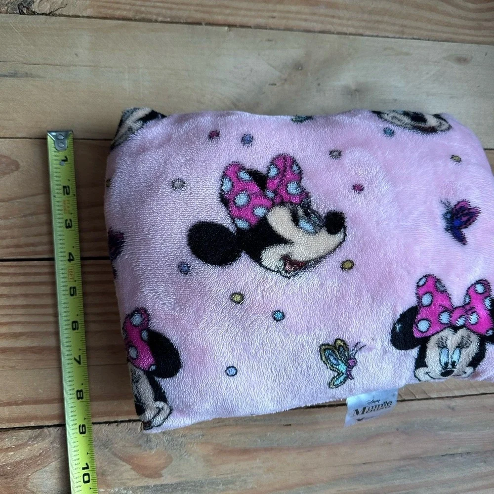 Disney Blanket Throw and Pillow Set Minnie Mouse Pink Butterflies 40 X 49